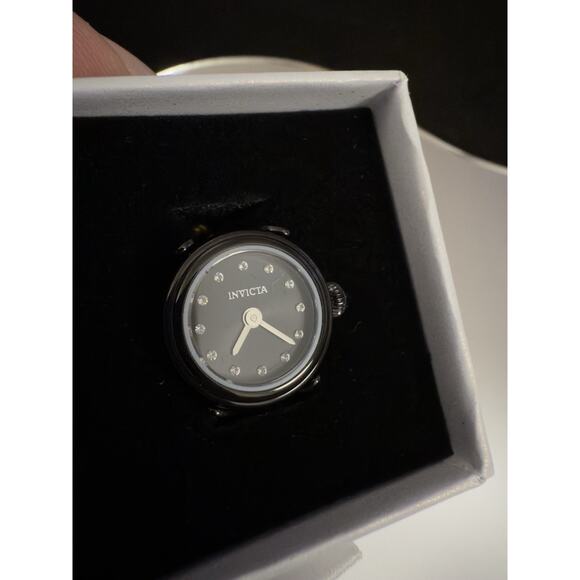 Invicta Angel Women's Ring Watch 17.5mm, Black (44484) $199 MSRP-NEW IN BOX - Picture 2 of 12